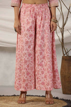 Juniper Women Peach Embroidered Kurta, Pants and Dupatta Set | Grocsy