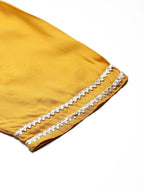 Yufta Women's Mustard Rayon Kurti With Pant Dupatta Set | Grocsy