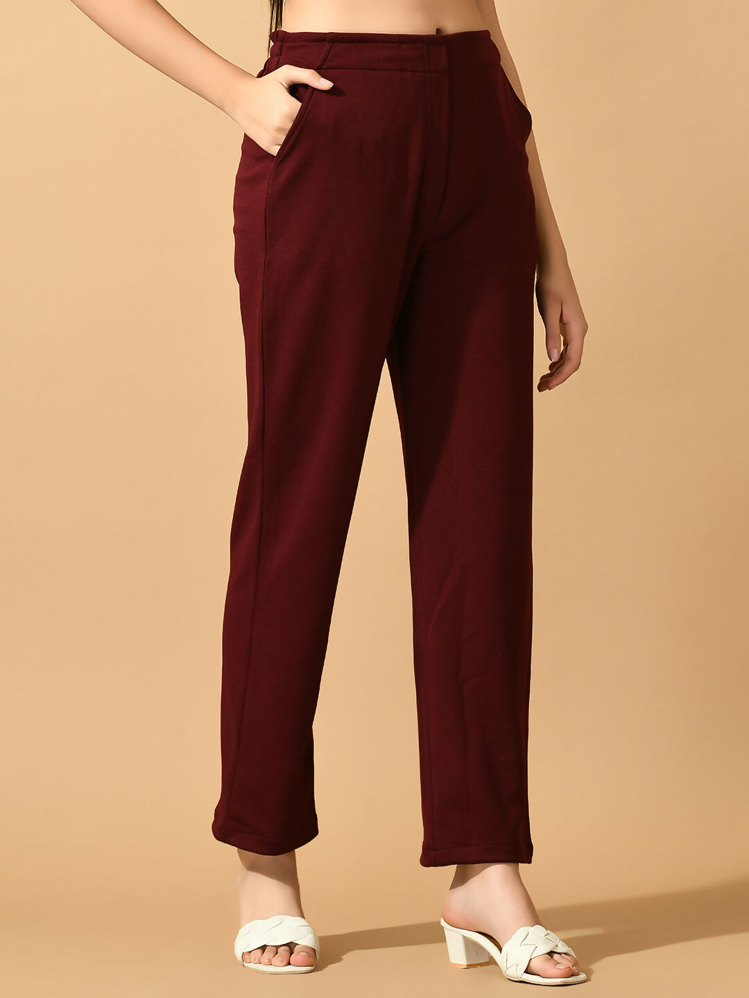 Myshka Women's Violet Straight Fit Party Trouser | Grocsy