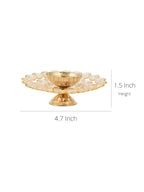 CraftVatika Gold-Toned Crystal Akhand Diya Oil Puja Lamp | Grocsy