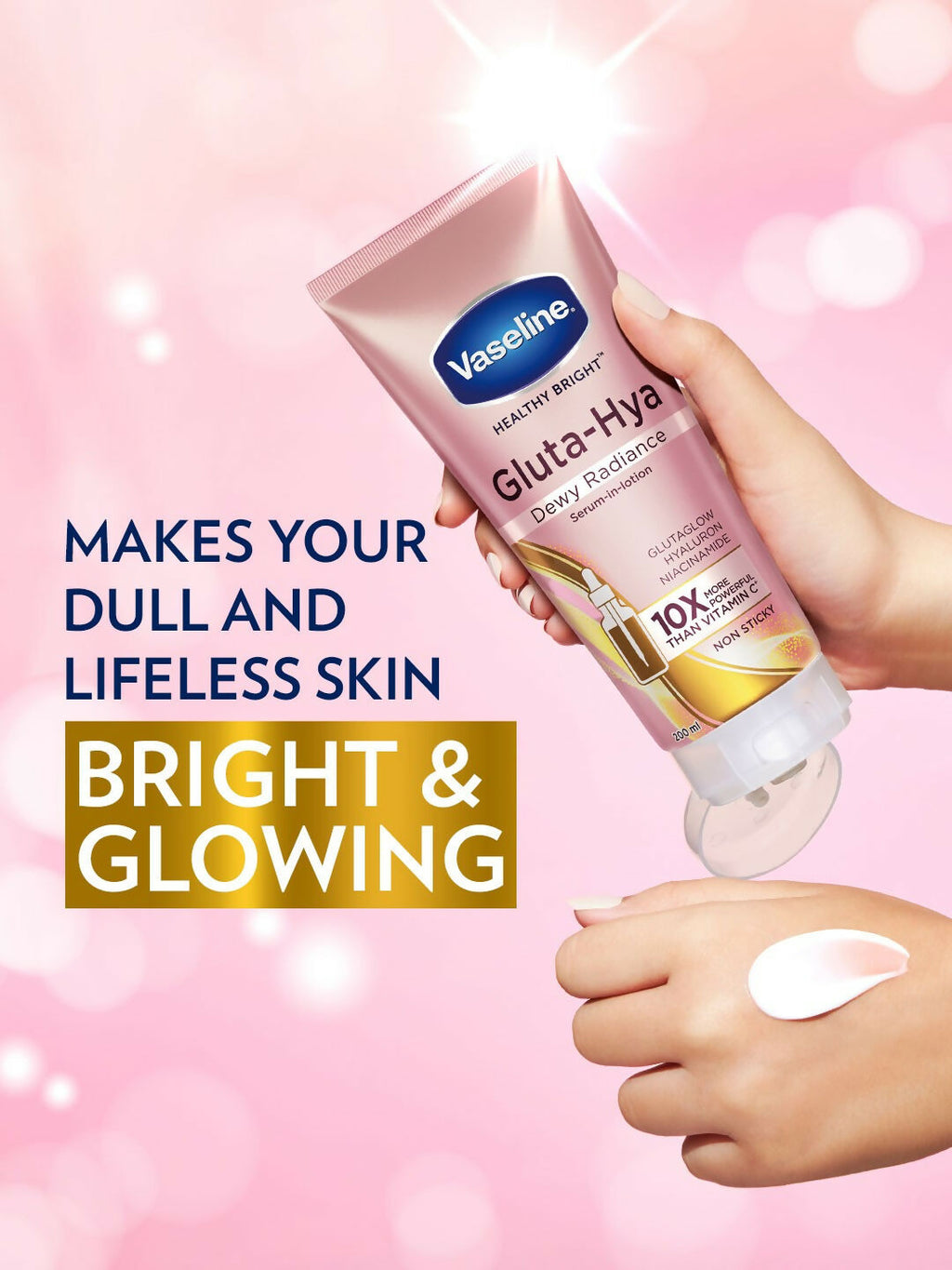 Vaseline Daily Hydration Combo - Gluta Hya Serum-In-Lotion & Daily Bright Body Serum Spray | Grocsy