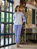 Juniper Women's Purple Ethnic Motif Printed Viscose Kurta & Pants Set With Buttons | Grocsy