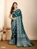 Green Soft Silk Woven Meenakari Designer Saree - Vedanti | Grocsy