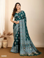 Green Soft Silk Woven Meenakari Designer Saree - Vedanti | Grocsy