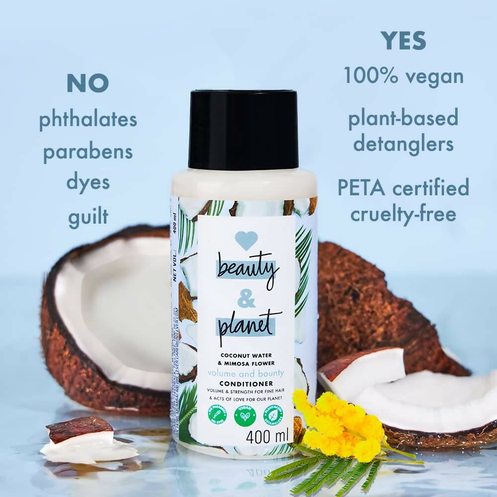 Love Beauty And Planet Coconut Water and Mimosa Flower Paraben Free Volume and Bounty Conditioner | Grocsy