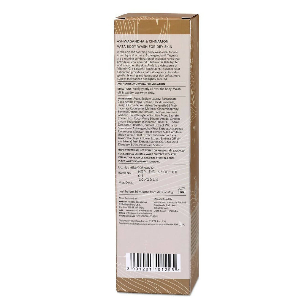 Mantra Herbal Ashwagandha and Cinnamon Vata Body Wash For Dry Skin | Grocsy