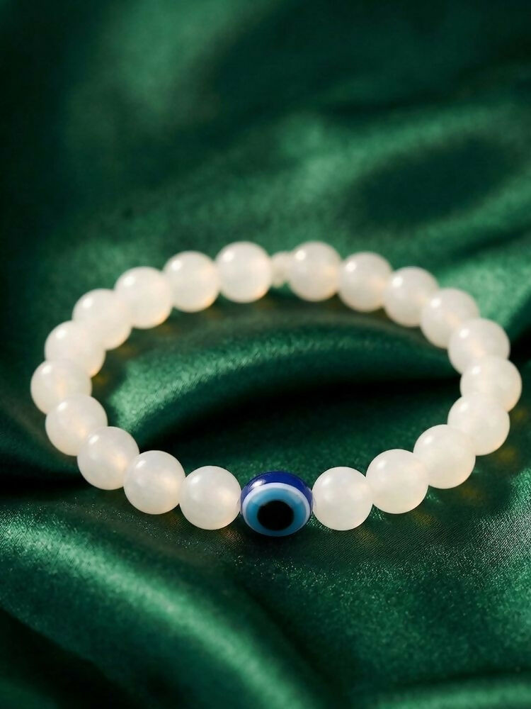 NVR White Crystal Evil Eye Bracelet for Men & Women | Grocsy