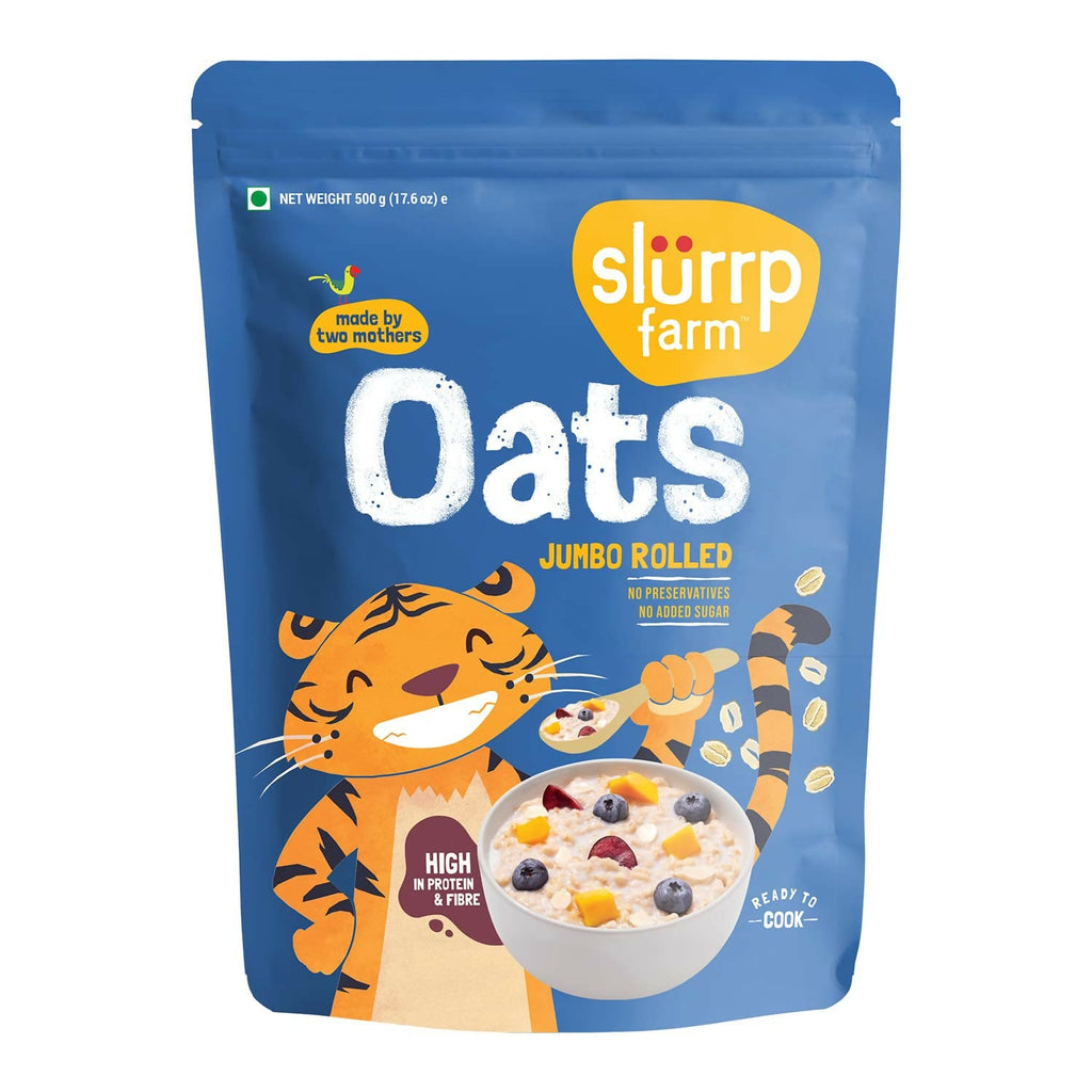 Slurrp Farm Rolled Oats (Jumbo Rolled) No Added Sugar | Grocsy