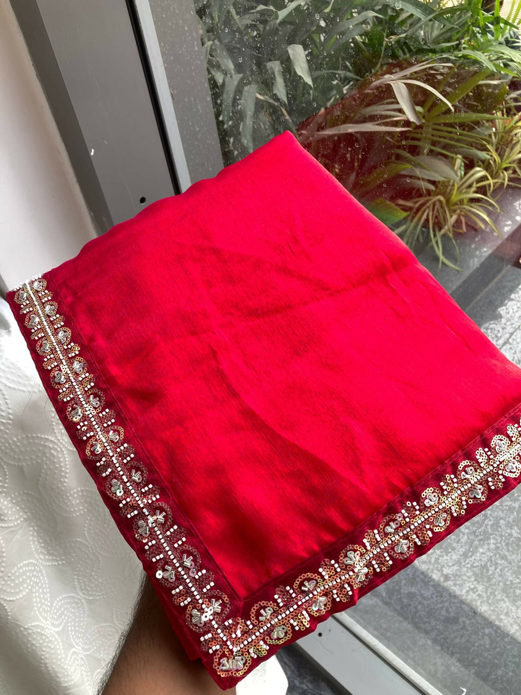 Teeya Creation Trendy Stylish Party Wear Fendy Chiffon Saree-Pink | Grocsy