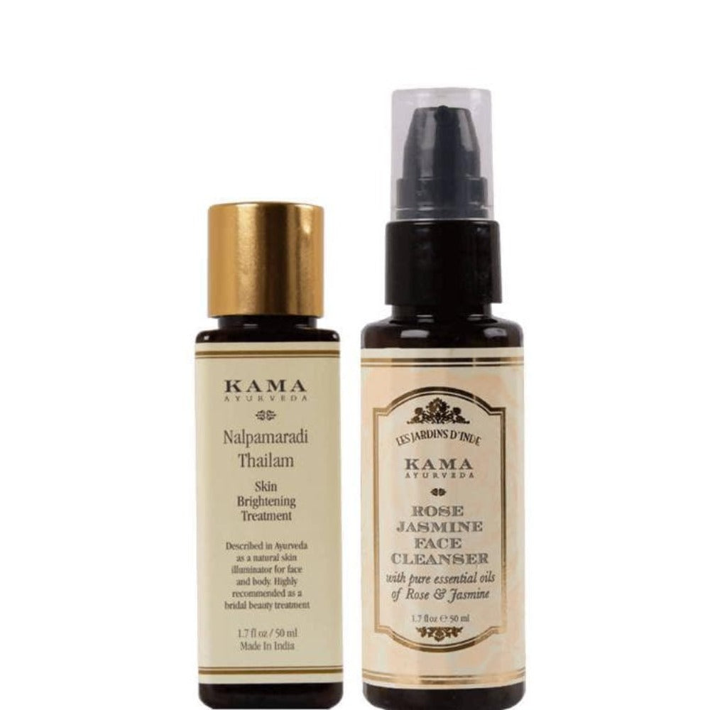 Kama Ayurveda Nalpamaradi Thailam & Rose Jasmine Face Cleanser Combo | Grocsy