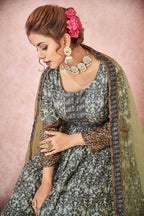 Everywhere Designer Black Dola Silk Gown With Dupatta - Anbazaar | Grocsy