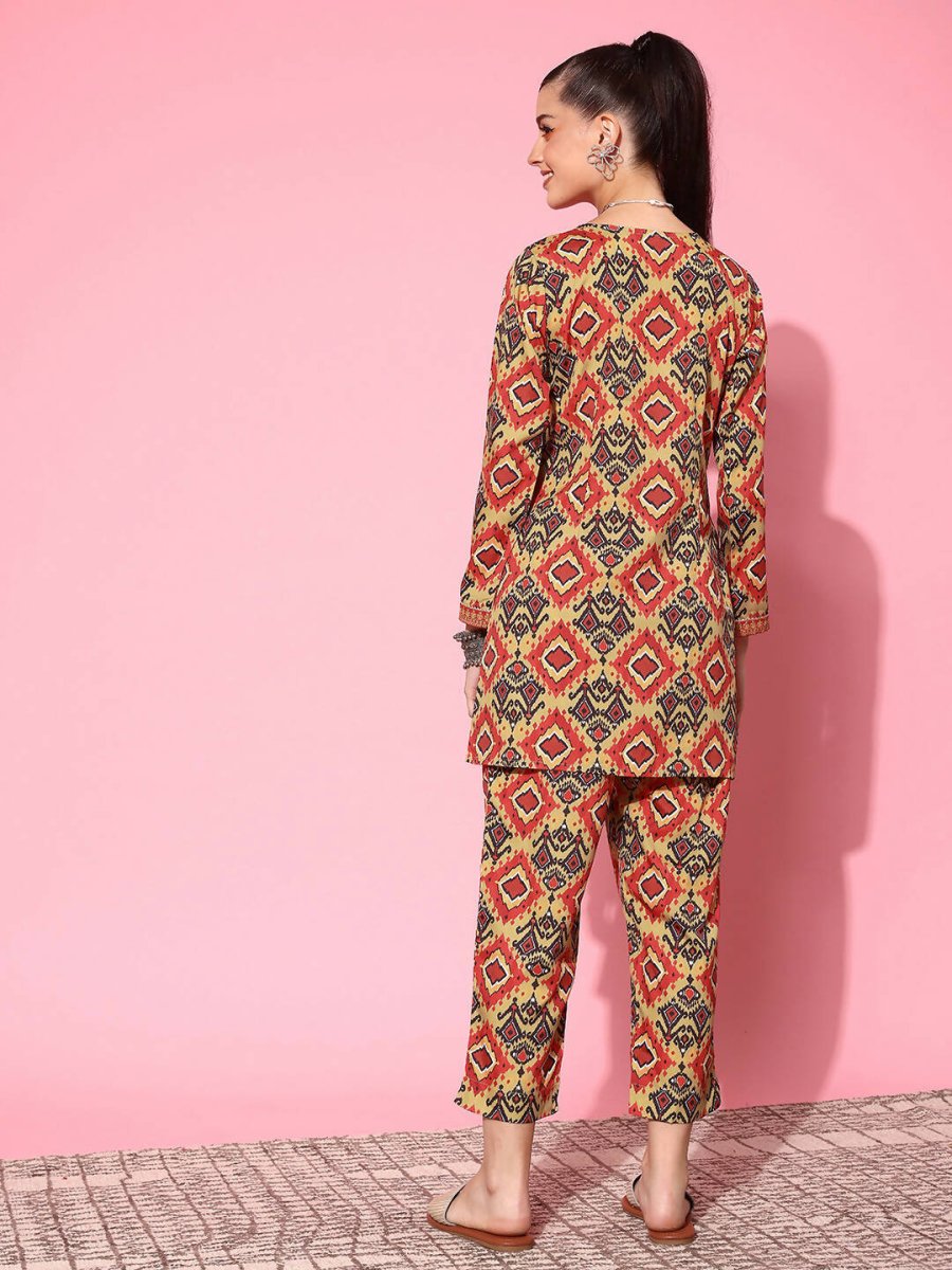 Ahalyaa Women's Traditional Wear Co-ods - Mustard | Grocsy