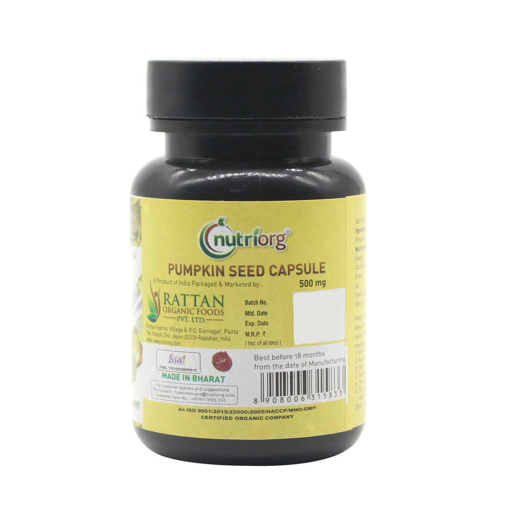 Nutriorg Pumpkin Seed Oil Soft Gel Capsules | Grocsy