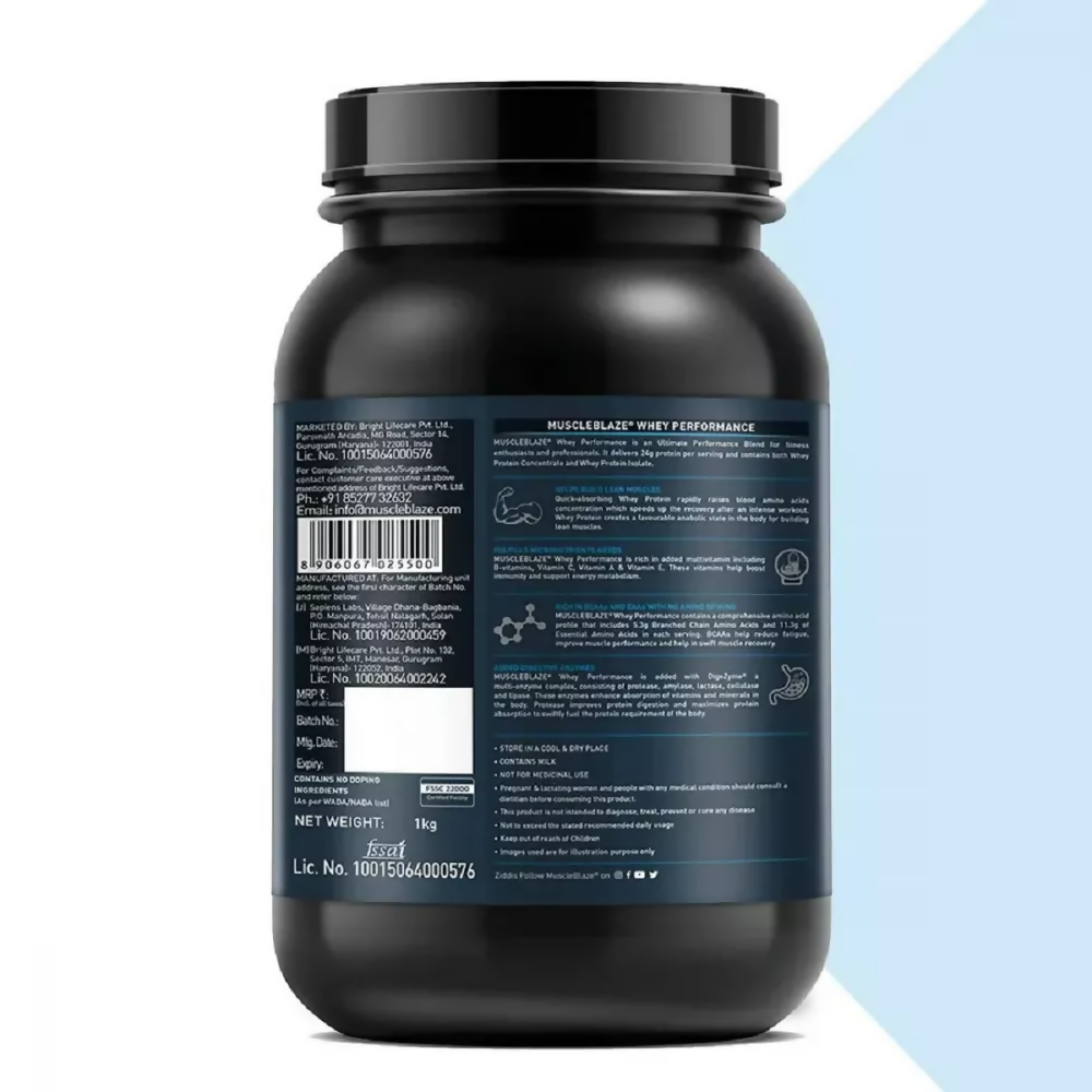 MuscleBlaze Whey Performance Protein Chocolate | Grocsy