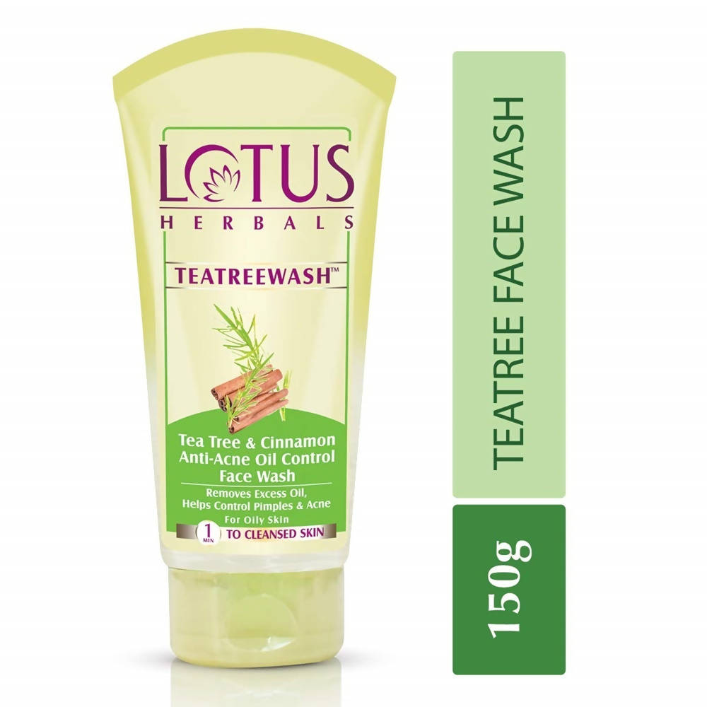 Lotus Herbals Teatreewash Tea Tree & Cinnamon Anti-Acne Oil Control Face wash | Grocsy