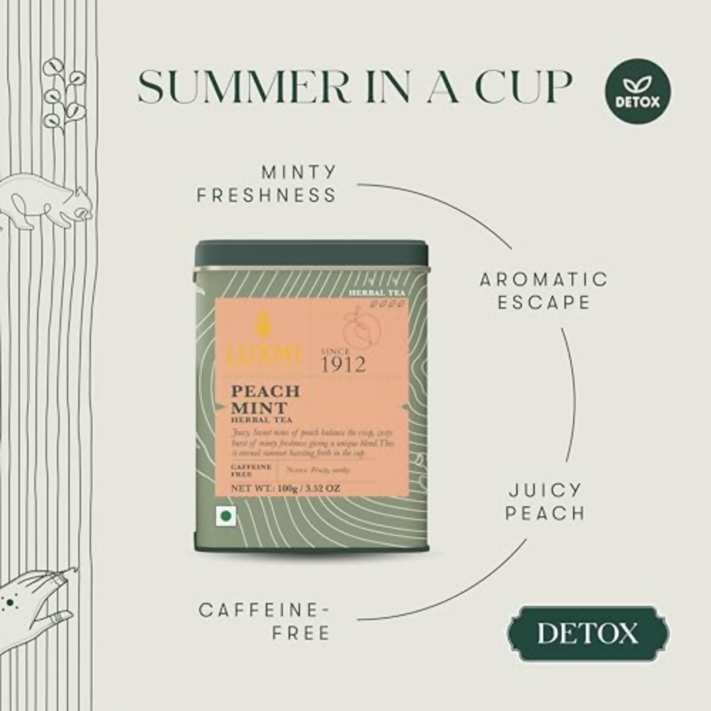Luxmi Estates Peach Mint Herbal Infusion | Grocsy