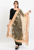 Mominos Fashion Moeza Women's Orgenza All Over Chikan Work Golden Dupatta | Grocsy
