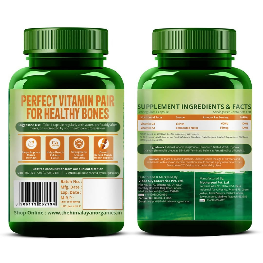 Himalayan Organics Vlado�s Plant Based 600iU Supplement Vitamin D3 + K2 | Grocsy