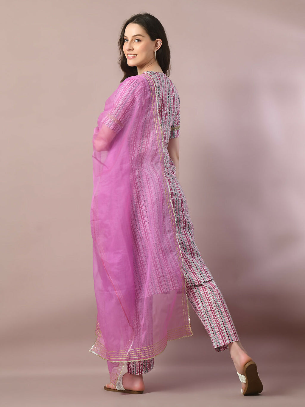 Myshka Women's Multi Printed Cotton Straight Party Kurta Set With Dupatta | Grocsy