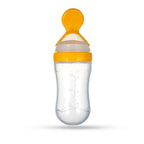 Goodmunchkins Silicone Spoon Food Feeder Silicone Bottle for Babies-Yellow | Grocsy