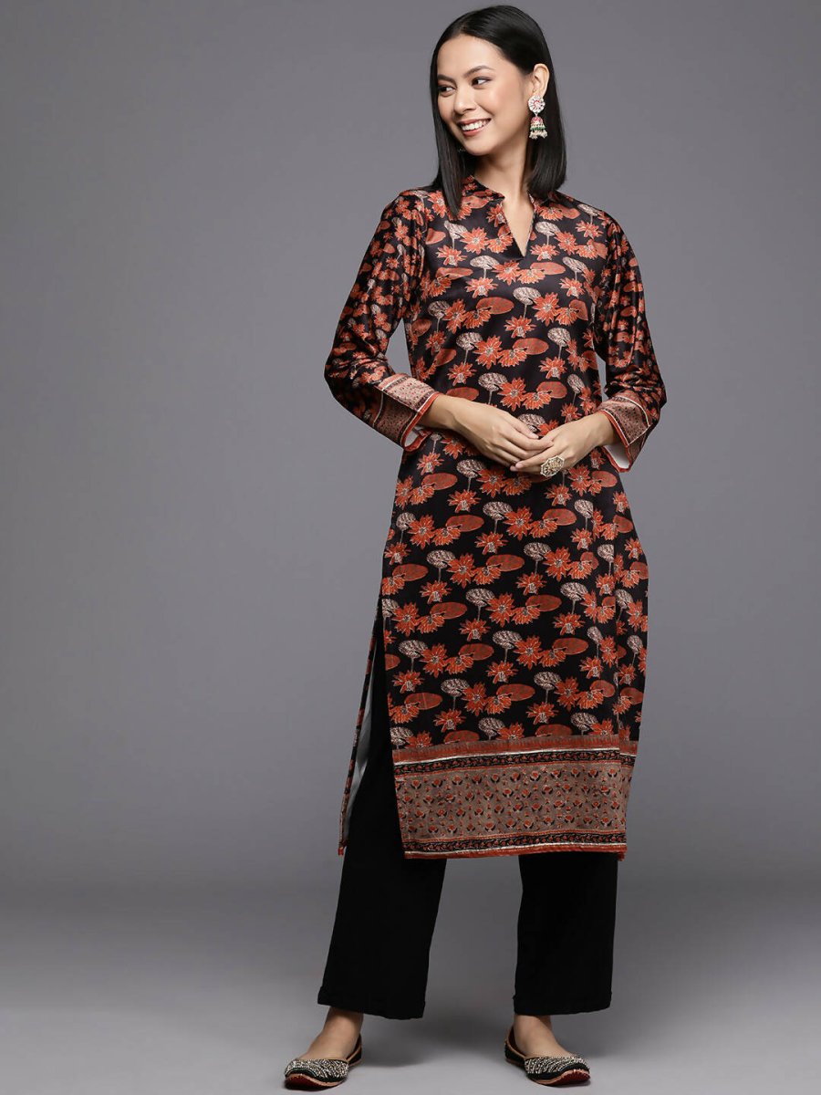 Ahalyaa Women's Traditional wear Kurta - Black | Grocsy
