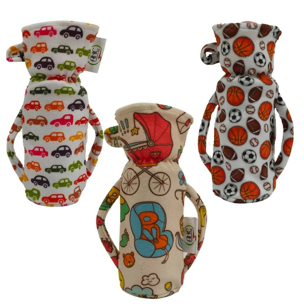 AHC Feeding Bottle Cover For Baby With Handle And Neck Grip Combo | Grocsy