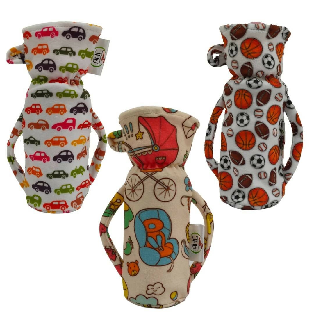 AHC Feeding Bottle Cover For Baby With Handle And Neck Grip Combo | Grocsy