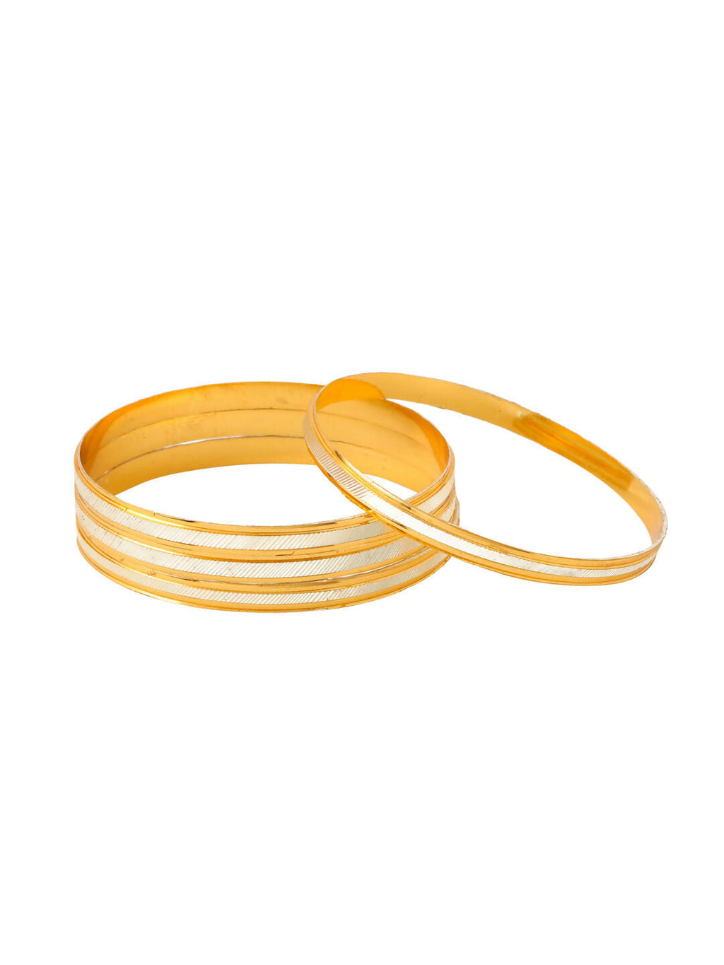 NVR Women's Set of 4 Gold-Polished Traditional Bangles | Grocsy
