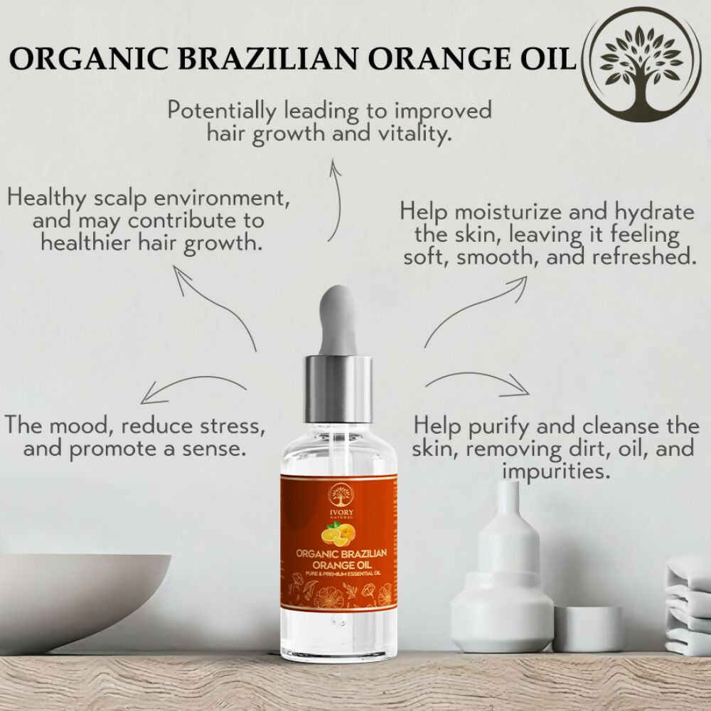 Ivory Natural Organic Brazilian Orange Oil - Natural & Premium Essential Oil | Grocsy