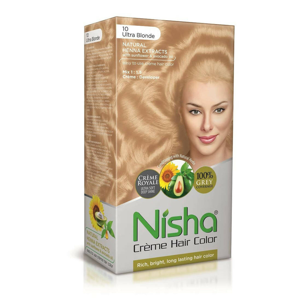 Nisha Creme Hair Color Ultra Blonde | Grocsy