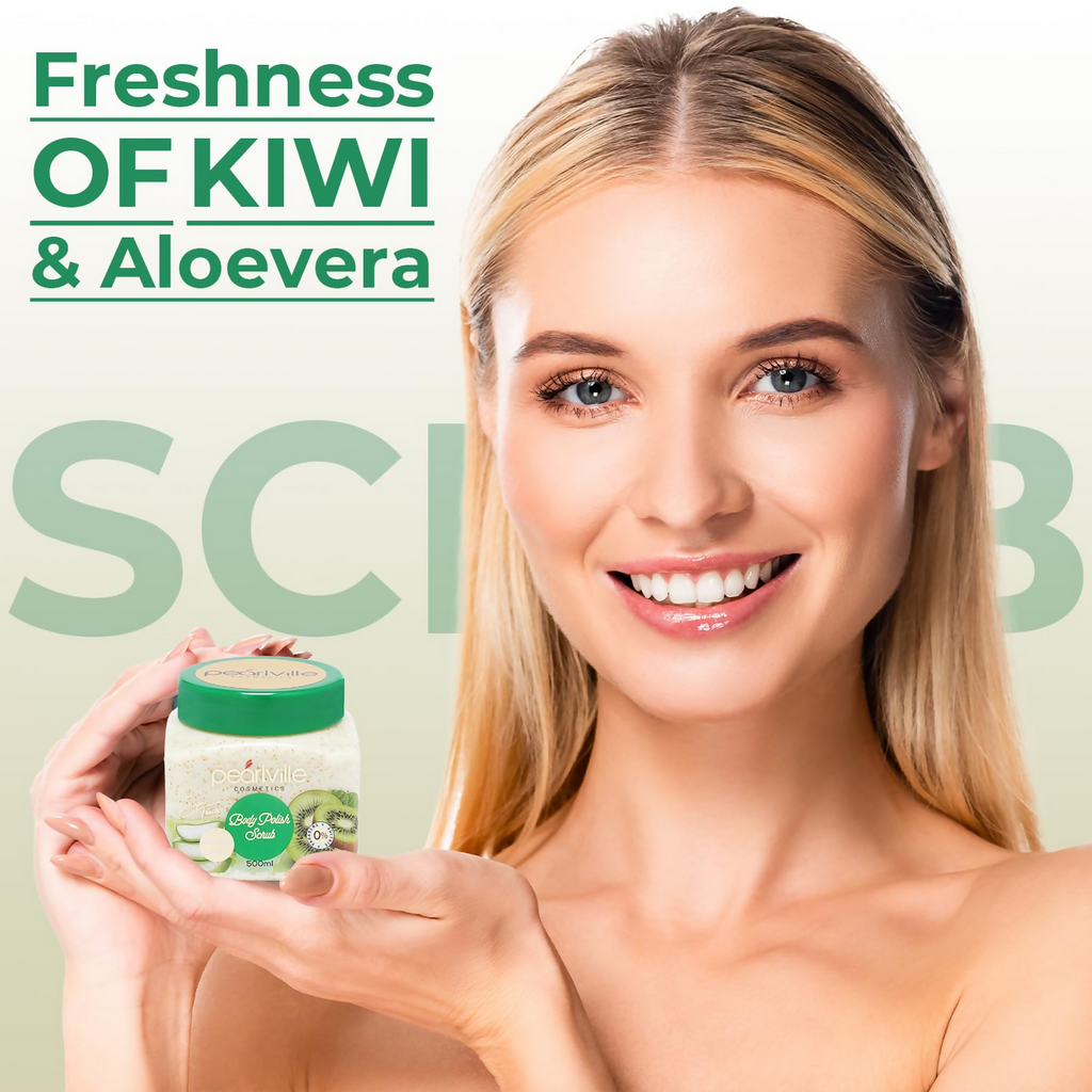 Pearlville Superfoods Collection Kiwi Aloe Vera Body Polish Scrub | Grocsy
