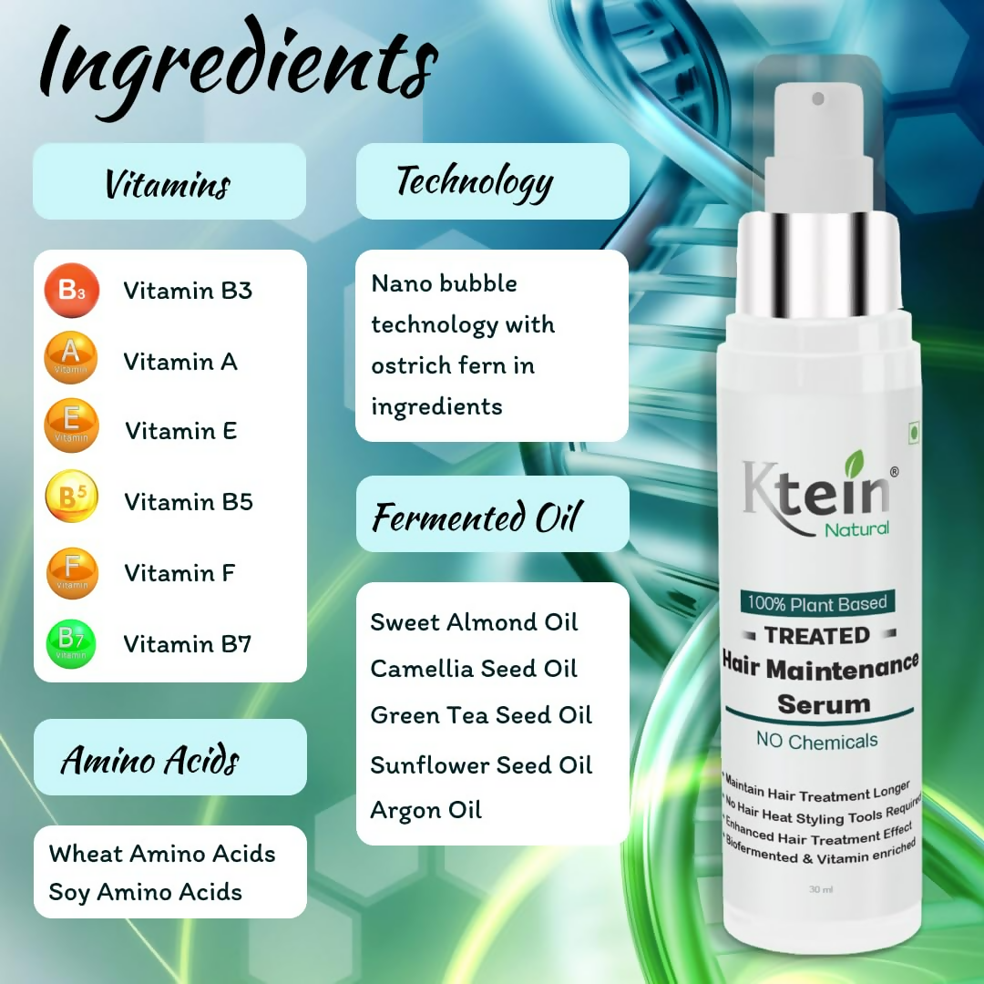 Ktein 100% Plant Based Treated Hair Maintenance Serum | Grocsy