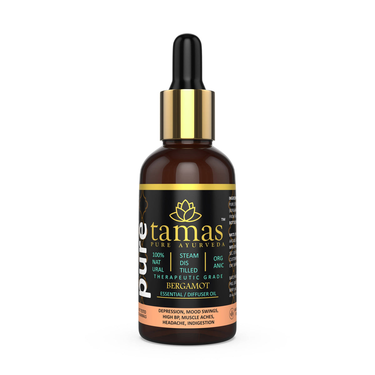 Tamas Pure Ayurveda 100% Organic Bergamot Essential Oil- USDA Certified Organic | Grocsy
