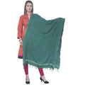 A R Silk Rama Green Color Golden Border Cotton Dupattas and Chunnis | Grocsy