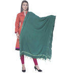 A R Silk Rama Green Color Golden Border Cotton Dupattas and Chunnis | Grocsy
