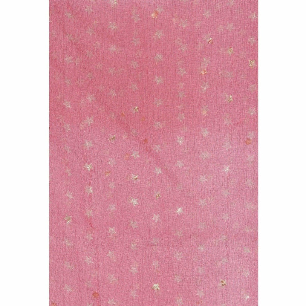 A R Silk Women's Gold Print Orgenza Cotton Mehroon Dupattas and Chunnis | Grocsy