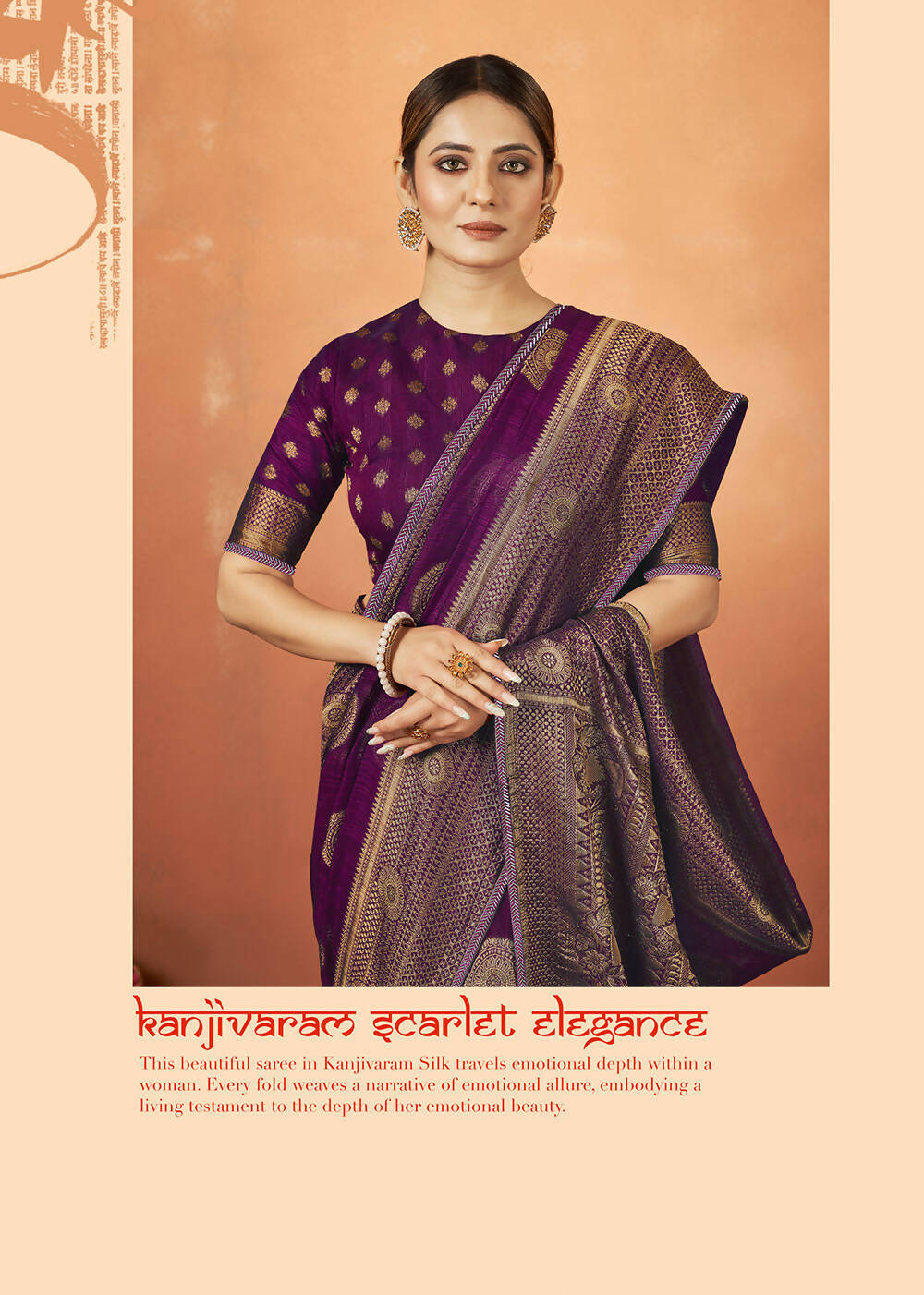 Purple Kanjivaram two tone Silk Woven Design Saree With Unstitched Blouse Piece - Norita Royal Pradha | Grocsy
