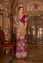 Rani P V Silk Digital Print, Zari Work Printed Saree - Rewaa Parampara | Grocsy