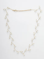 NVR Women's Gold-Polished Chain Transparent Beads Necklace | Grocsy