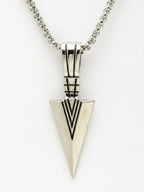 NVR Men's Arrow Shaped Silver Plated Pendant with Chain | Grocsy
