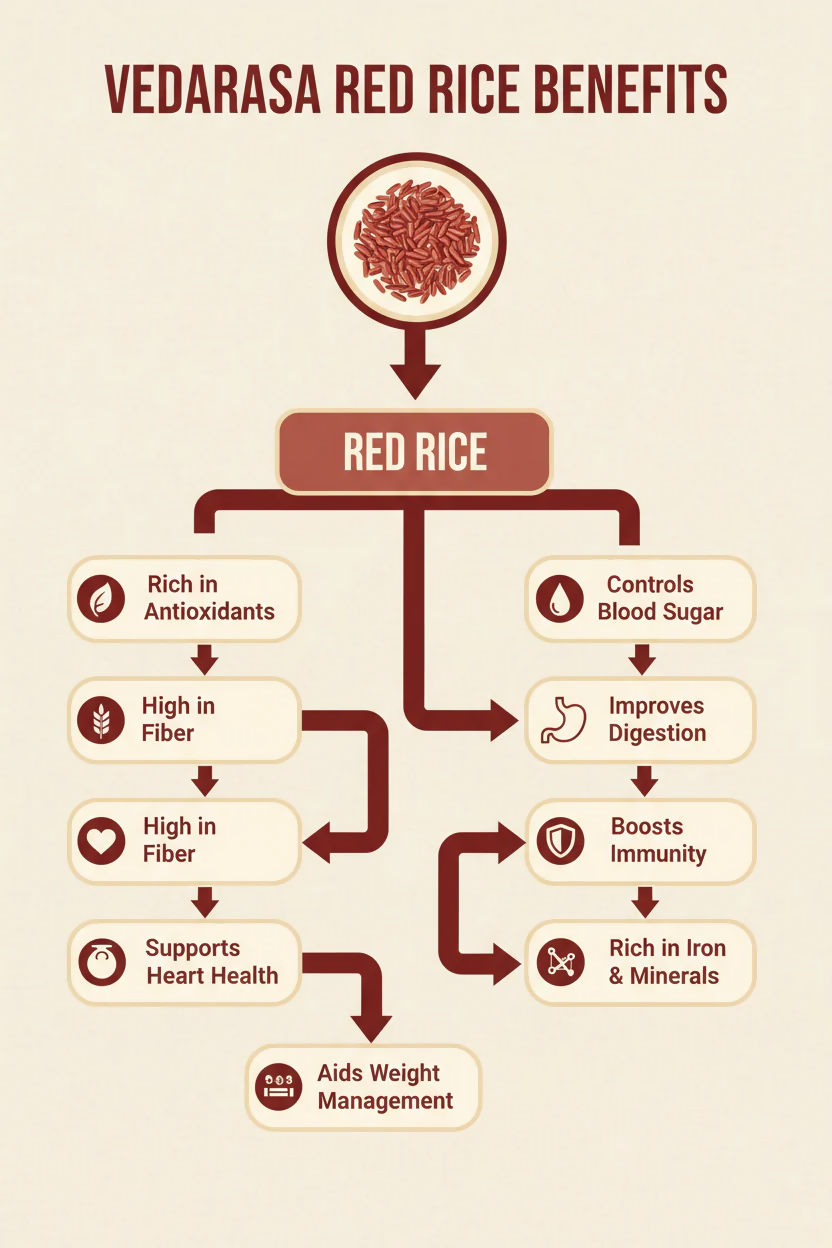 VedaRaSa Natural & Organic Red Rice | Grocsy