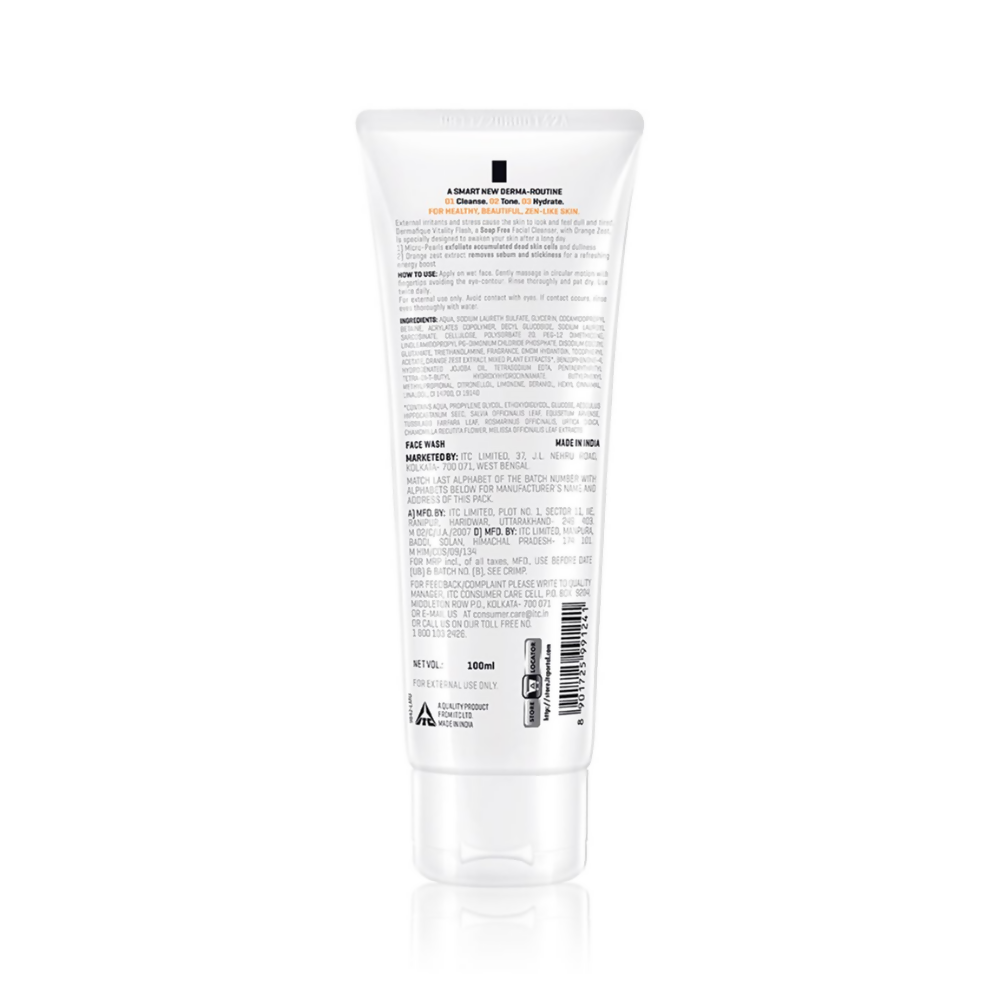 Dermafique Vitality Flash Facial Cleanser Exfoliating Face wash | Grocsy