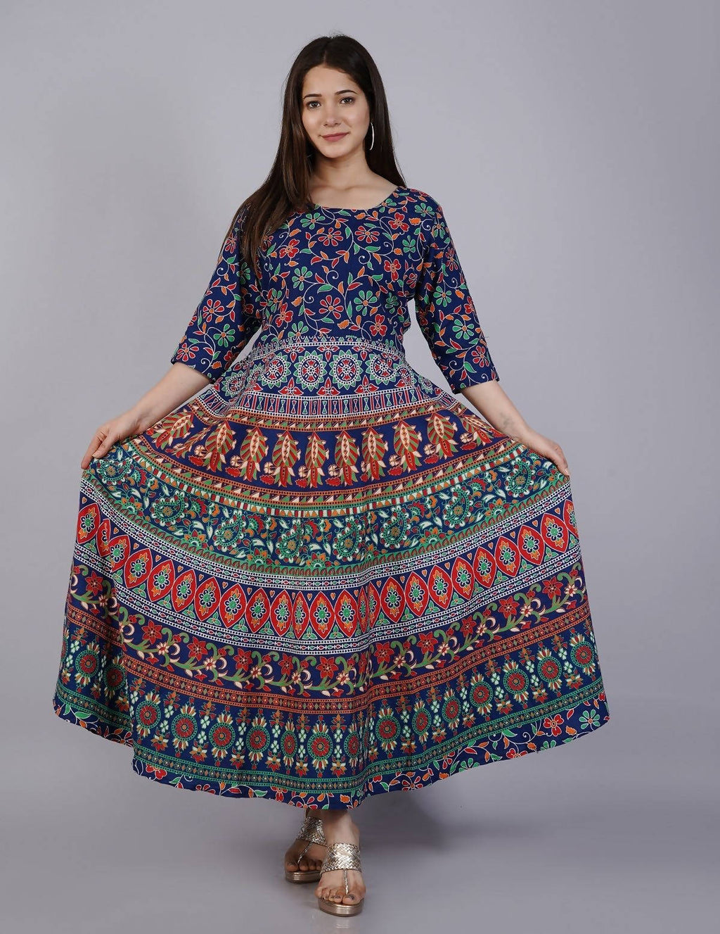 Vamika Multicolor Cotton Printed Party/Casual Wear Kurti (GAM18K) | Grocsy