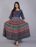 Vamika Multicolor Cotton Printed Party/Casual Wear Kurti (GAM18K) | Grocsy