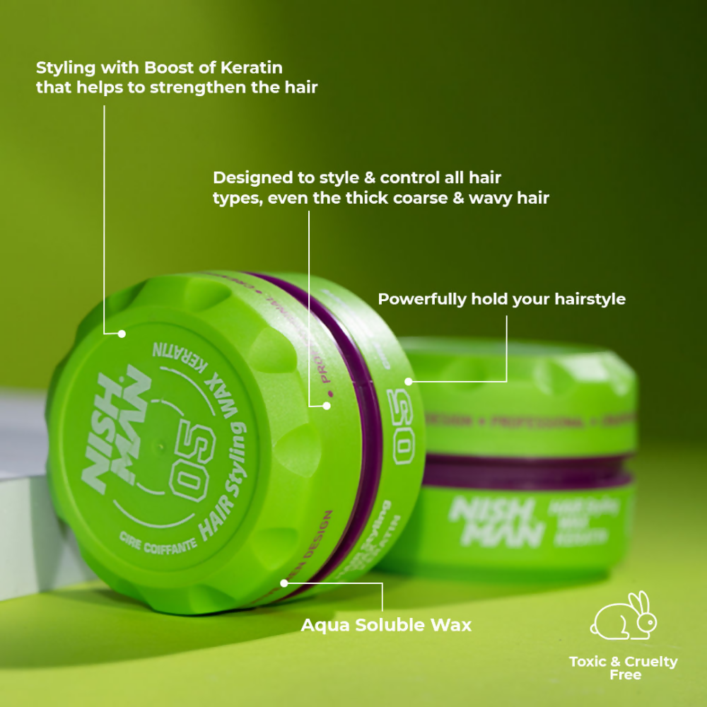 Nishman Keratin Hair Styling Wax | Grocsy