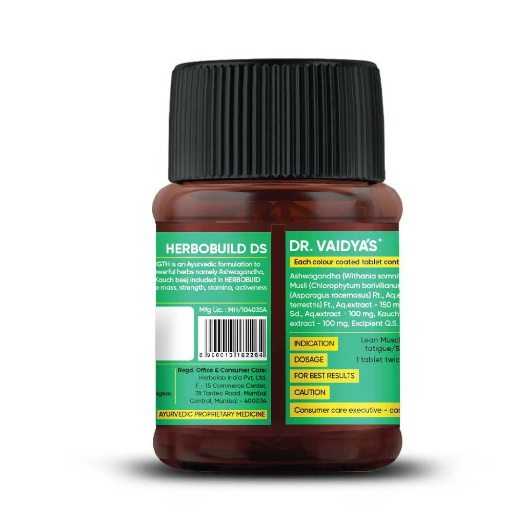 Dr. Vaidya's Herbobuild DS (Double Strength) Tablets | Grocsy