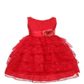 Asmaani Baby Girl's Red Colour Satin A-Line Maxi Full Length Dress (AS-DRESS-22109) | Grocsy