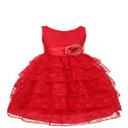 Asmaani Baby Girl's Red Colour Satin A-Line Maxi Full Length Dress (AS-DRESS-22109) | Grocsy