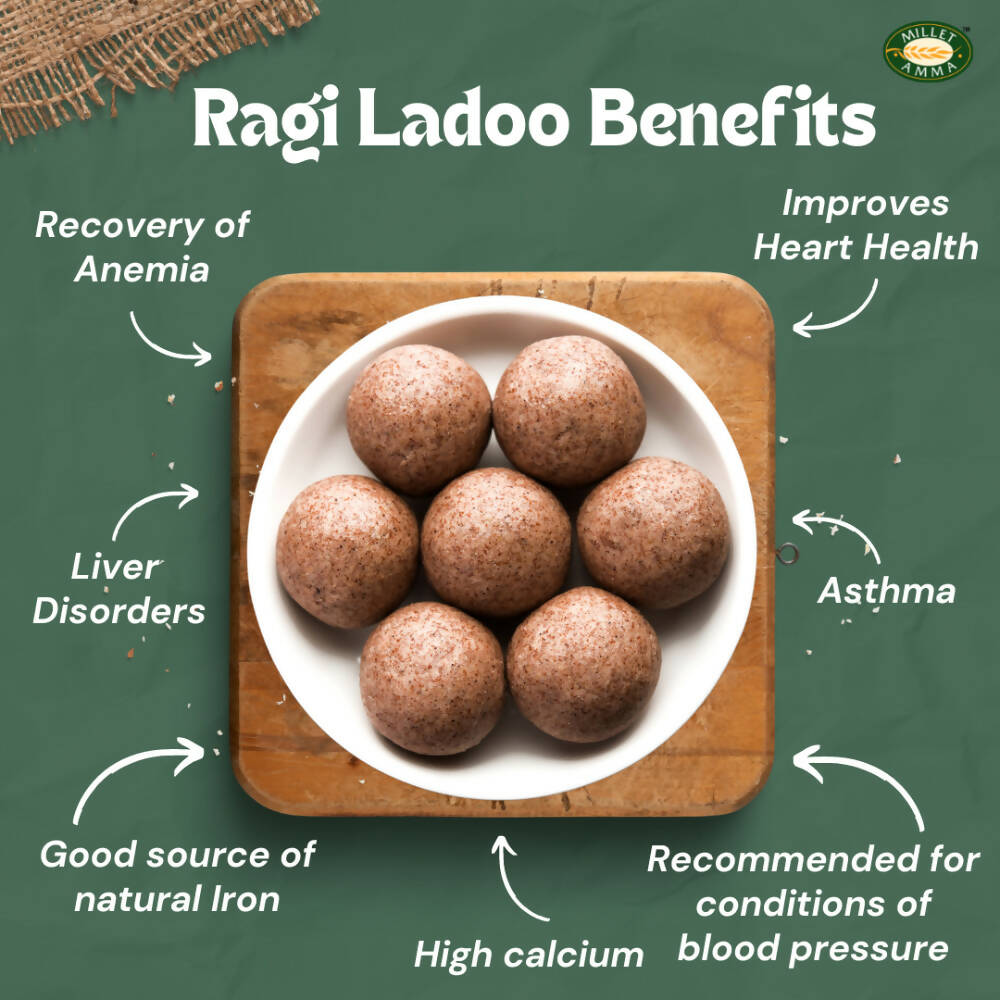Millet Amma Ragi Laddoo- Made With Jaggery | Grocsy