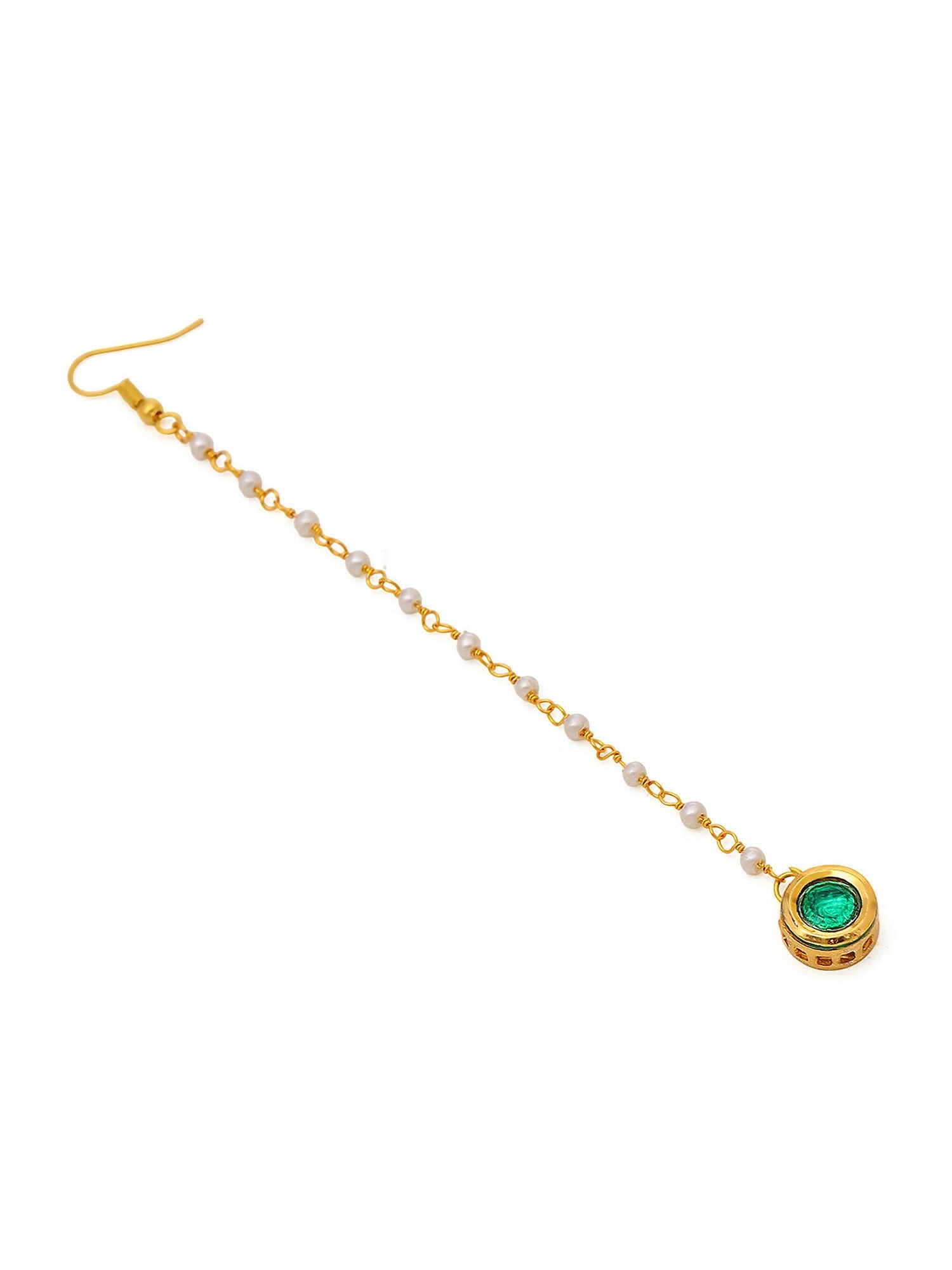 Ruby Raang Green Meenakari Kundan Maang Tikka | Grocsy